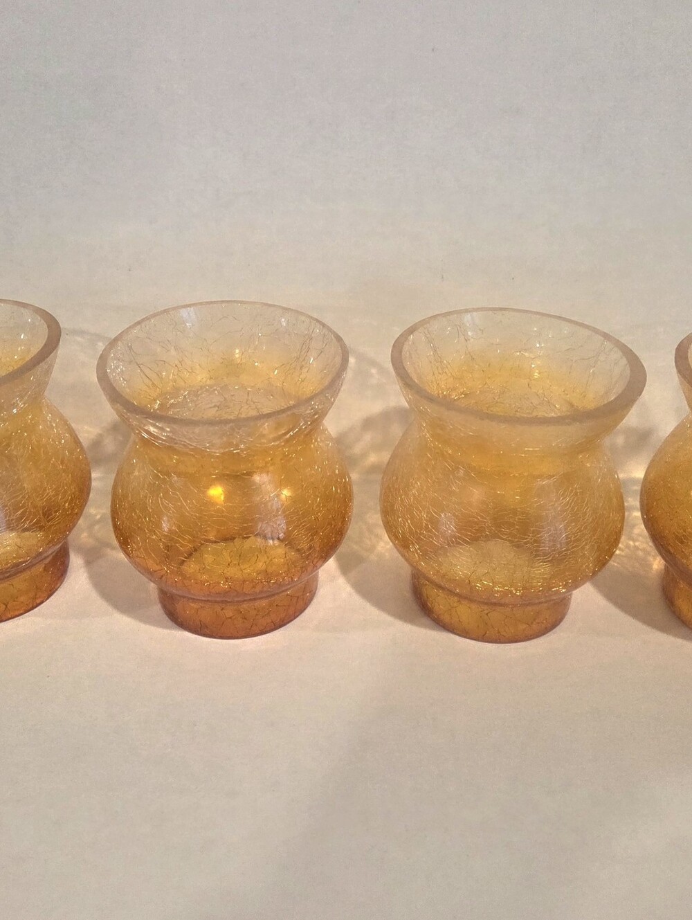 Amber Crackle Glass Globes Ceiling Fan Light Set 4